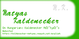 matyas kaldenecker business card